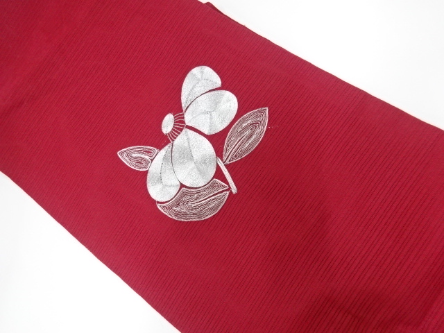 リサイクル　絽花模様刺繍名古屋帯